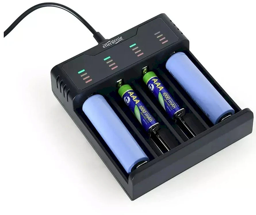 Gembird ENERGENIE BC-USB-02 Ni-MH + Li-ion Fast Baterija Charger juodas