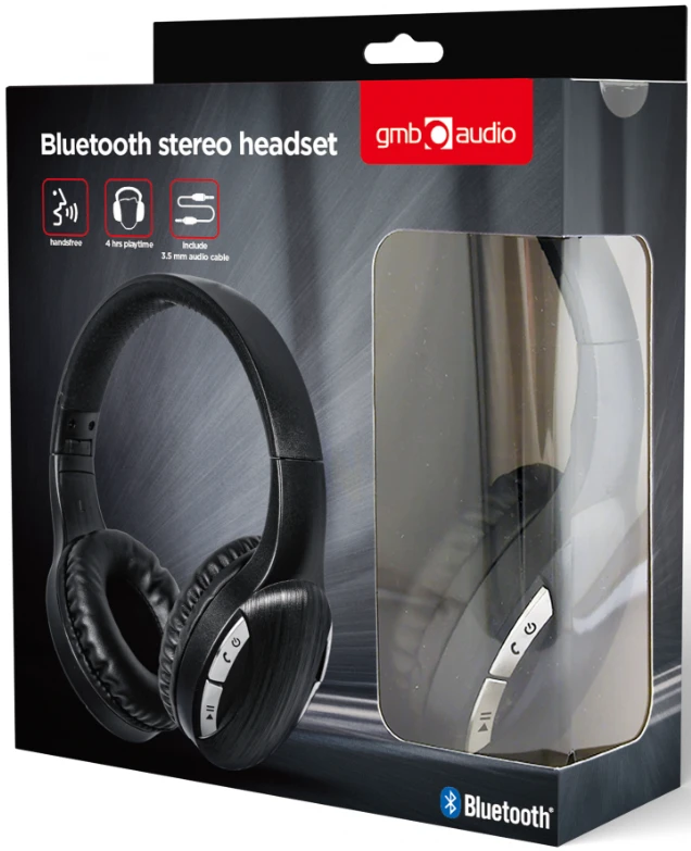 Gembird | Stereo Ausinės | BTHS-01-BK | Su mikrofonu | Bluetooth | Juodas