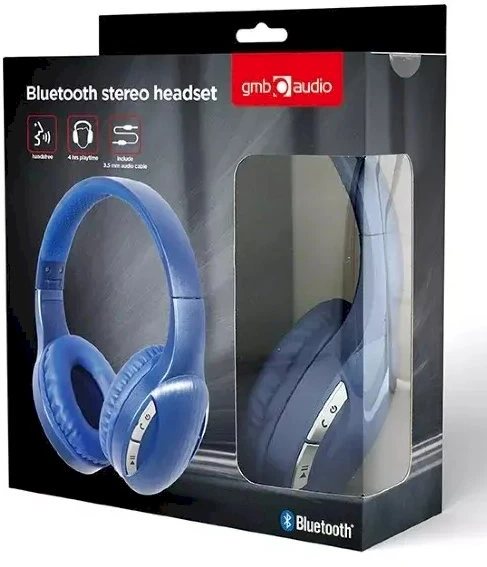 Ausinės Gembird Gembird BTHS -01-B Ausinės (ausinės) kabelis ir bevielės ausinės jungtys / Music micro- USB Mėlynacolor