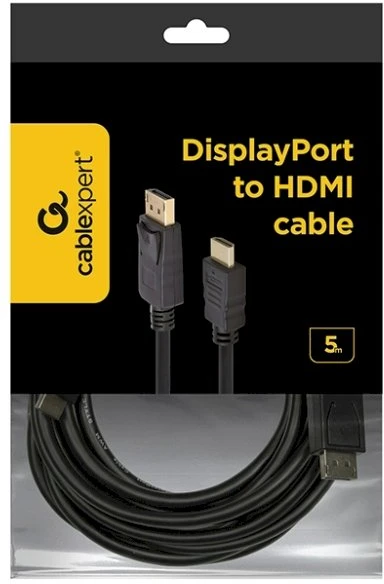 Gembird DisplayPort į HDMI kabelis, 5 m, juodas
