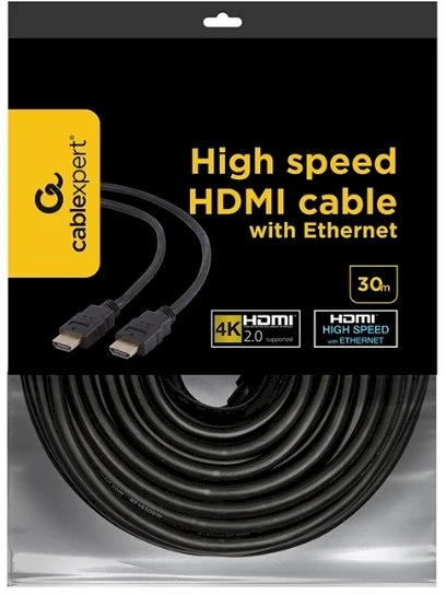 GEMBIRD CC-HDMI4-30M Gembird HDMI V2.0 kištukas-kištukas kabelis su auksinėmis jungtimis, 30m, aktyvus/mikroschemų rinkinys