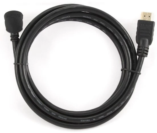 Gembird Cablexpert | HDMI didelės spartos 90 laipsnių kištukas į tiesų kištuką, 19 kontaktų, auksiniu dangteliu dengtos jungtys | HDMI 19 kontaktų kištukas | HDMI 90 laipsnių kištukas | 1,8 m