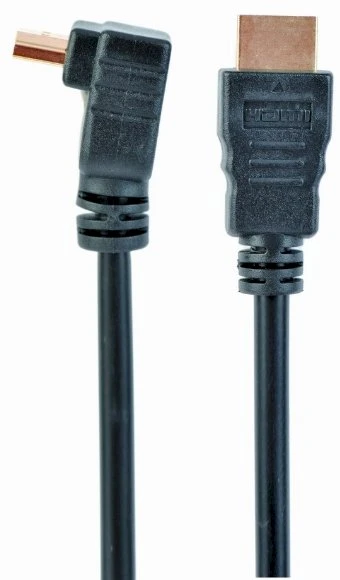 Gembird Cablexpert | HDMI didelės spartos 90 laipsnių kištukas į tiesų kištuką, 19 kontaktų, auksiniu dangteliu dengtos jungtys | HDMI 19 kontaktų kištukas | HDMI 90 laipsnių kištukas | 1,8 m