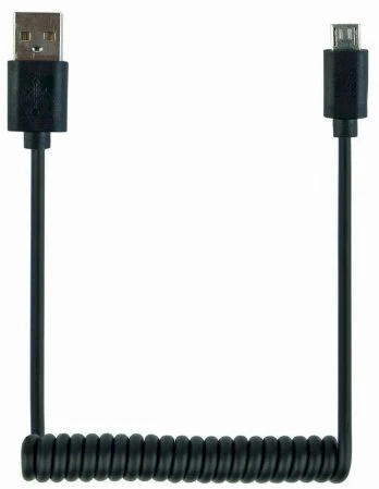 Gembird Cablexpert spiralinis mikro USB kabelis, 0,6 m, juodas | Cablexpert