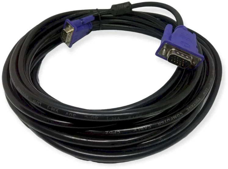 „Gembird CC-PPVGA-10M-B Premium VGA HD15M/HD15M“ dvigubai ekranuotas su 2 ferito šerdimis, 10M | Cablexpert