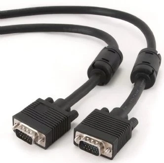 „Gembird Premium VGA HD15M/HD15M“ dvigubai ekranuotas, su 2 ferito šerdimis, 30 M kabelis, juodos spalvos „Cablexpert“