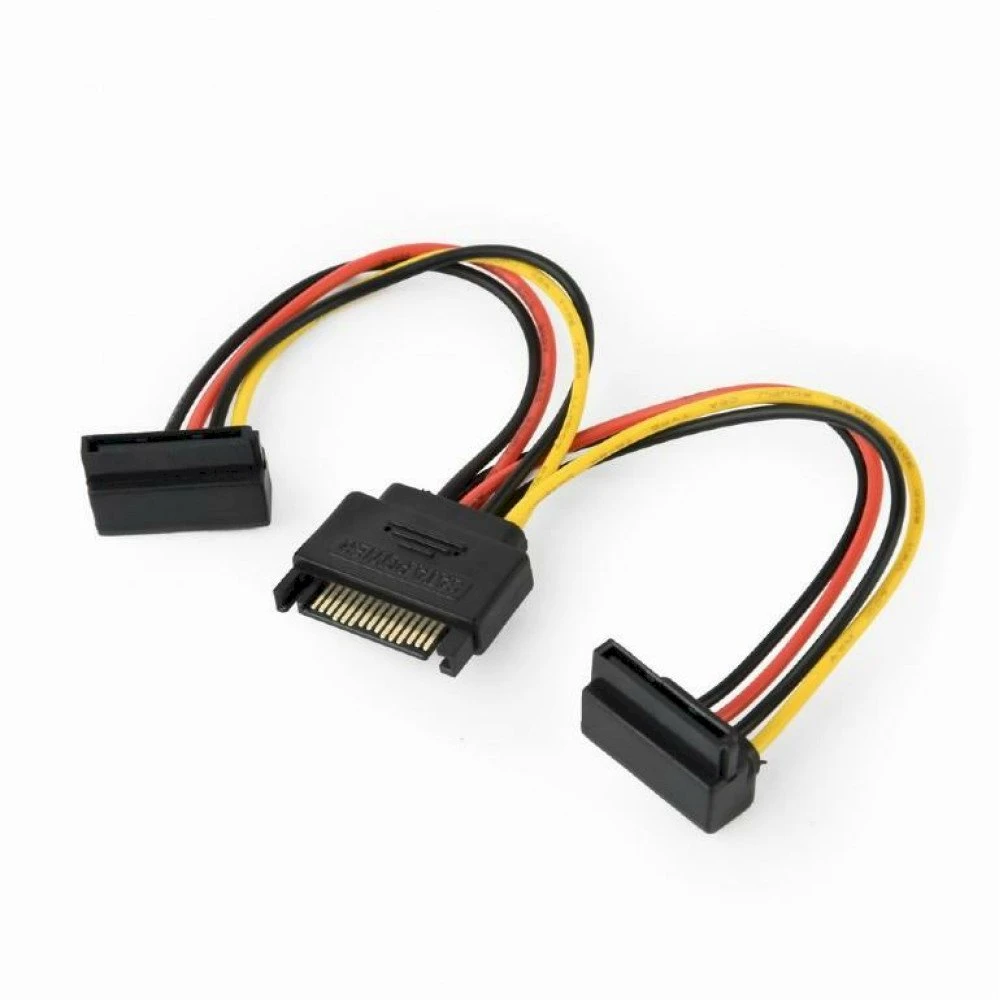 GEMBIRD CC-SATAM2F-02 Gembird kabelio maitinimo SATA 15 kontaktų -> 2x SATA HDD (kampinės jungtys)