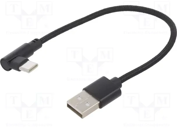 Gembird Cablexpert | Angled USB Type-C charging and data cable | CC-USB2-AMCML-0.2M