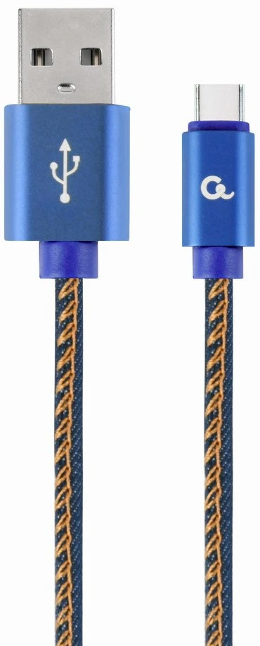 GEMBIRD CC-USB2J-AMCM-1M-BL Gembird Premium džinsai (džinsiniai) Type-C USB laidas su metalinėmis jungtimis, 1m, mėlynas
