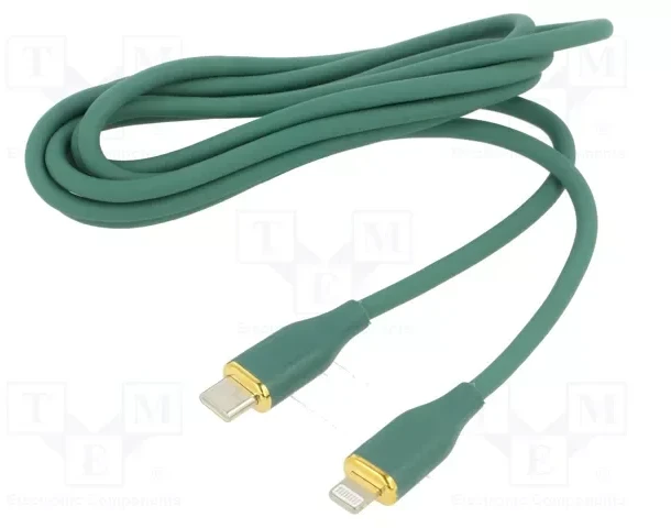 Kabelis Gembird Premium silicio 8 kontaktų kištukas - USB Type-C kištukas 1.5m žalias