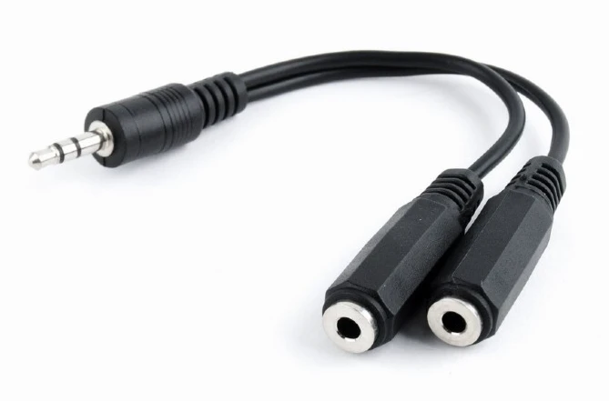 3.5 mm garso adapteris, 1 kištukas į 2 lizdus