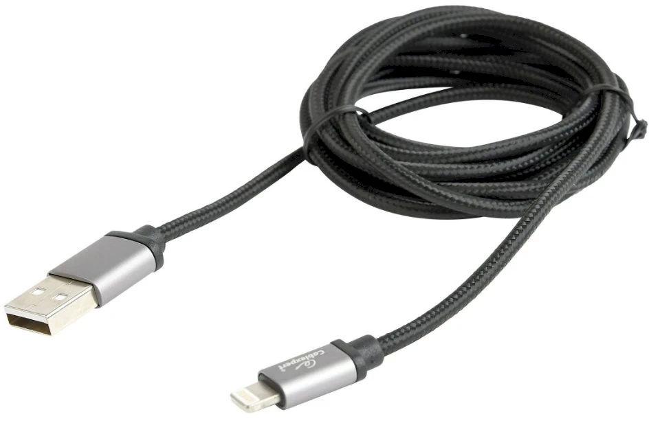 GEMBIRD CCB-mUSB2B-AMLM-6 Gembird USB–8 kontaktų kabelis, medvilninis pintas, metalinės jungtys, 1,8 m, juodas