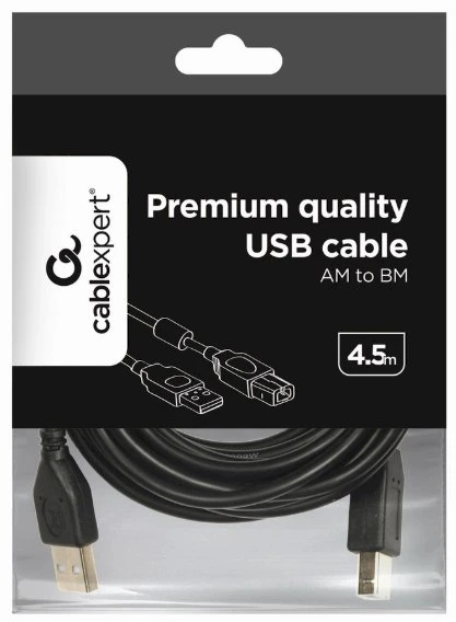 USB 2.0 A tipo/B tipo jungties laidas, 4,5 m, Gembird