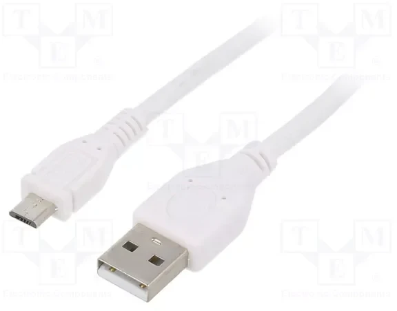 GEMBIRD CCP-MUSB2-AMBM-W-1M Gembird micro USB 2.0 kabelis AM-MBM5P 1m, baltas