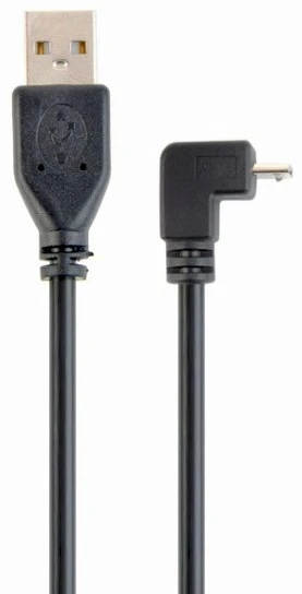 Gembird Cablexpert USB A - MicroUSB B, 1,8 m kampinis mikro-USB laidas, USB A, Micro-USB B, 1,8 m, Juodas