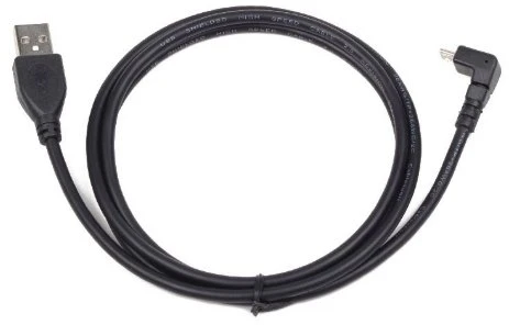 Gembird Cablexpert USB A - MicroUSB B, 1,8 m kampinis mikro-USB laidas, USB A, Micro-USB B, 1,8 m, Juodas