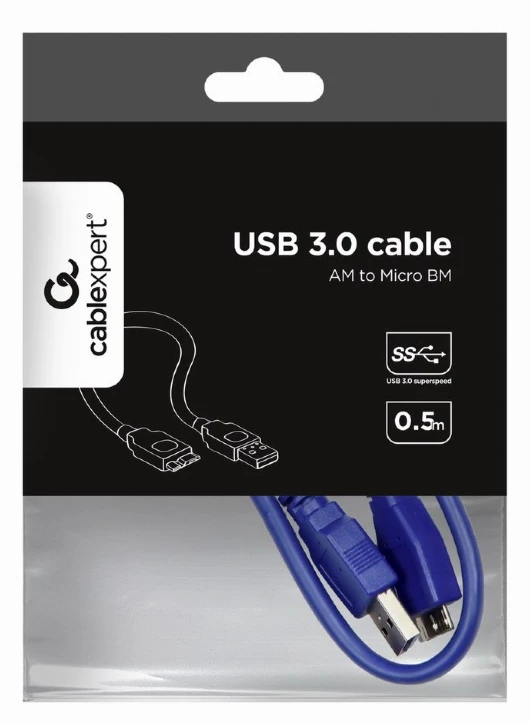 GEMBIRD CCP-MUSB3-AMBM-0.5M AM-Micro kabelis USB 3.0 0.5m