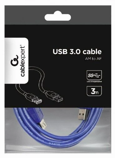GEMBIRD CCP-USB3-AMAF-10 Gembird USB 3.0 prailginimo kabelis su A tipo kištuku ir A tipo lizdu, 10 pėdų