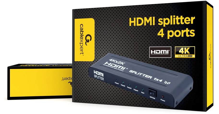Gembird DSP-4PH4-02 video splitter HDMI 4x HDMI