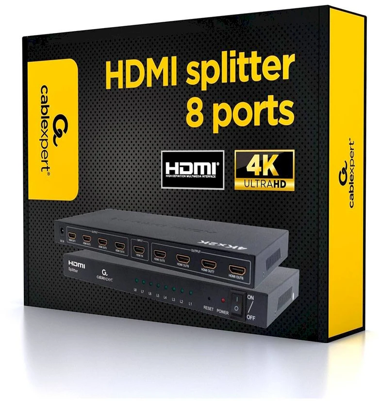 GEMBIRD DSP-8PH4-03 Gembird HDMI sąsajos skirstytuvas, 8 jungtys