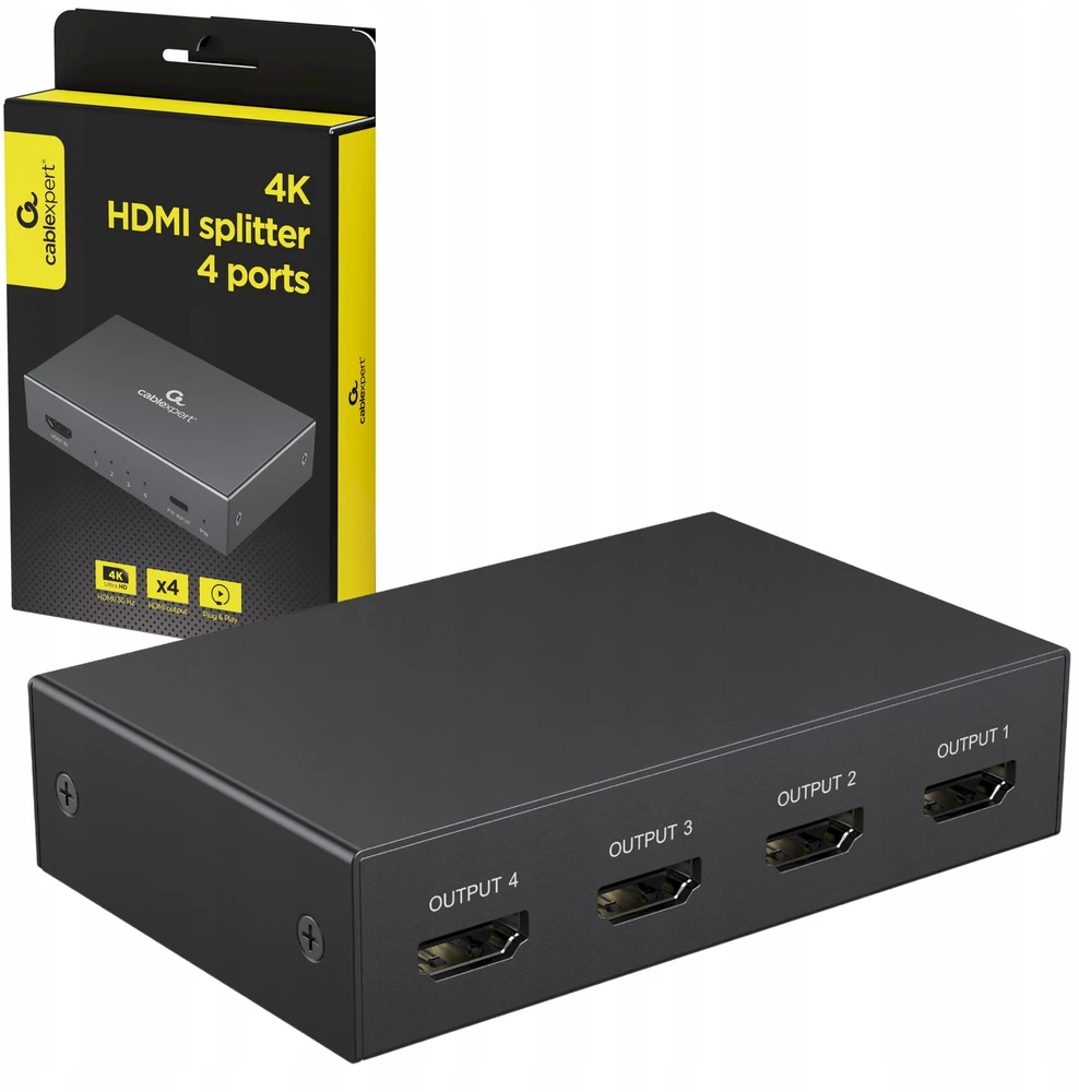 Gembird DSP-HDMI4K-4P-01 HDMI splitter, 4 jungtys