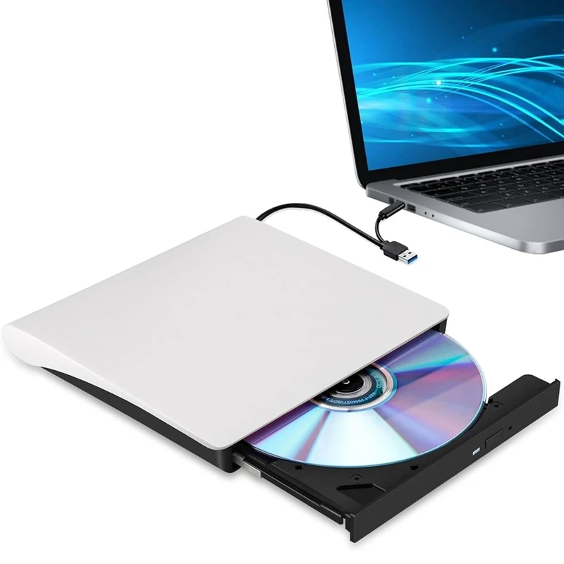 Kietasis diskas Išorinis DVD įrašymo įrenginys -/+ R/RW Slim Gembird DVD-USB-031-BW balta