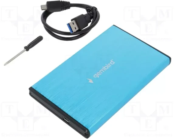 GEMBIRD EE2-U3S-3-B USB 3.0 2.5" HDD korpusas šlifuotas aliuminis mėlynas