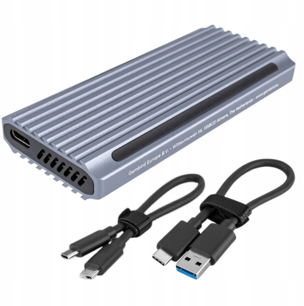 GEMBIRD EE2280-U3C-03 USB 3.1 korpusas M.2 NVMe diskams su foniniu apšvietimu aliuminio
