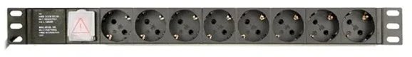 GEMBIRD PDU 8x Schuko 1U 10A 3m C14 Plug
