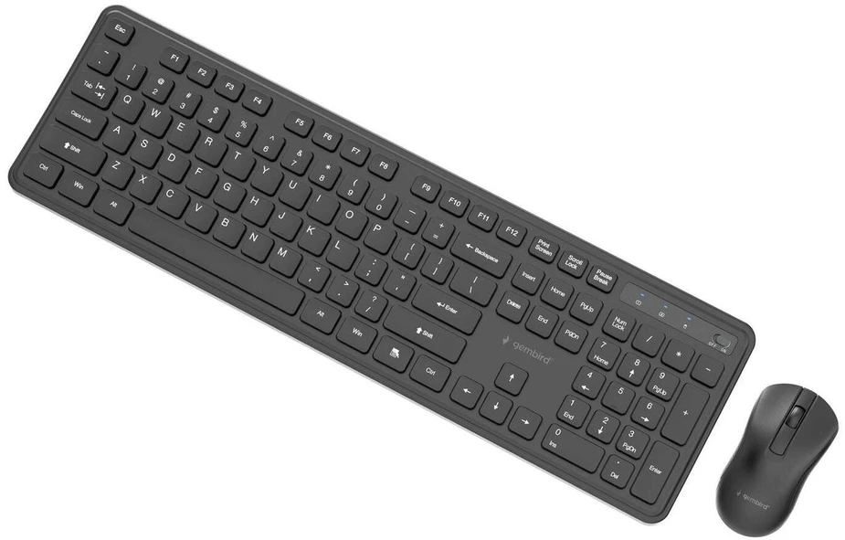 Gembird komplektas belaidis klaviatūra + pelė, Slim Pro Business na biurko, juoda, układ US