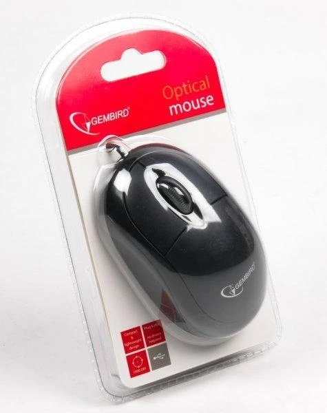 Gembird | MUS-U-01 | Optinė USB pelė | su laidu | Juodas
