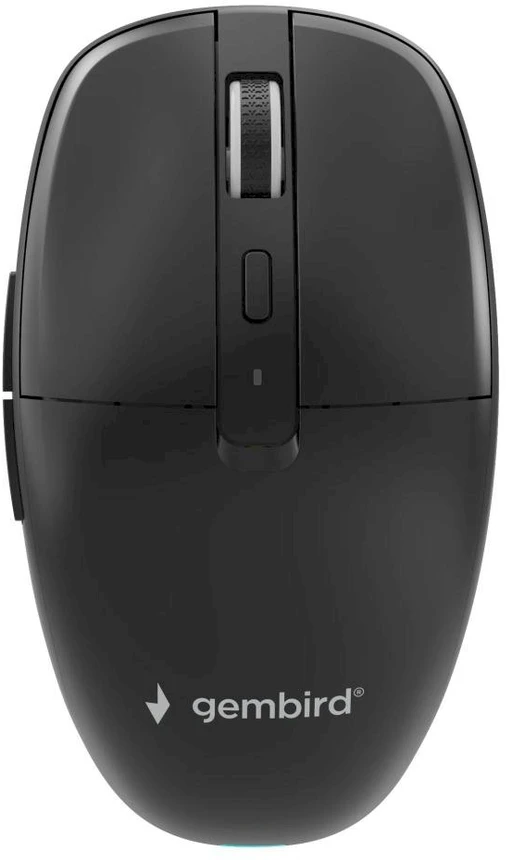 Gembird MUSW2-6B-01 Dual-mode belaidė pelė (2.4G + BT), 1600 DPI, 6-button, juodas