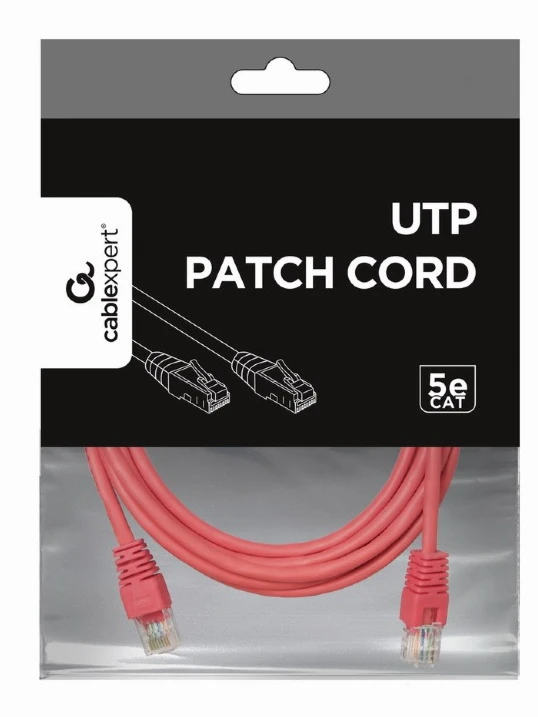 GEMBIRD PP12-3M/RO Gembird patchcord RJ45, cat.5e, UTP, 3m, rožinė