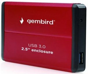 GEMBIRD EE2-U3S-2-R HDD/SSD enclosure for 2.5 SATA - USB 3.0 Aliuminio Raudona