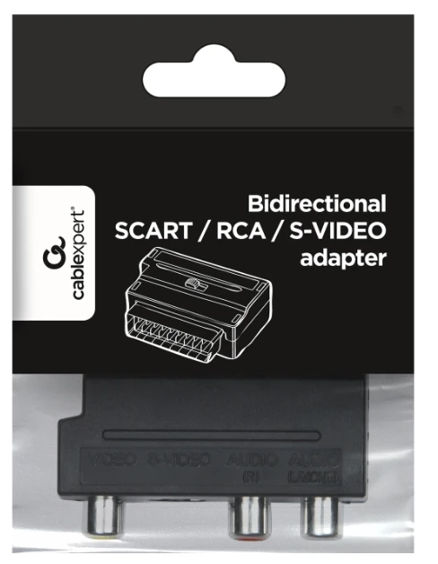 GEMBIRD CCV-4415 Gembird Adapteris SCART kištukas prie 3 RCA lizdų ir 1 S-Video lizdo su jungikliu