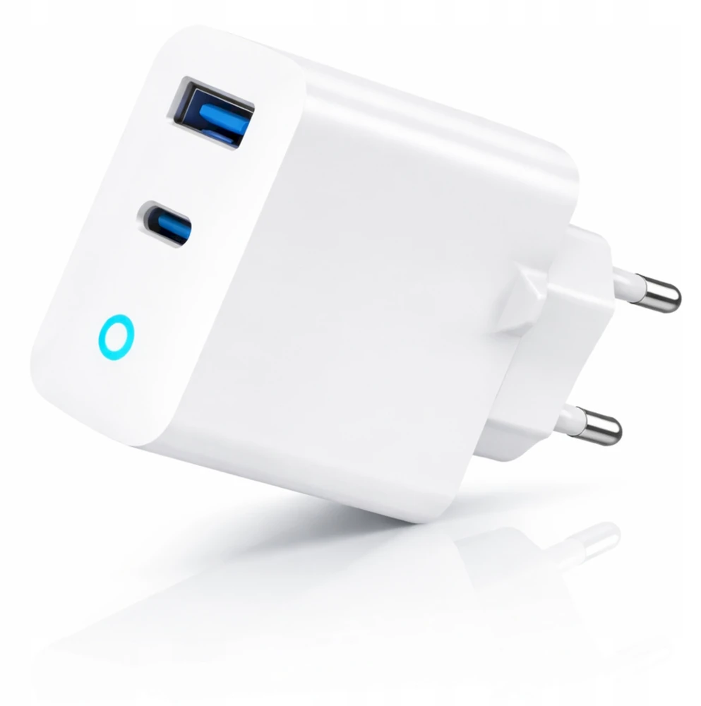 Gembird 2 prievadų 30 W GaN USB greitasis įkroviklis, LED baltas TA-UC-PDQC30L-W-01