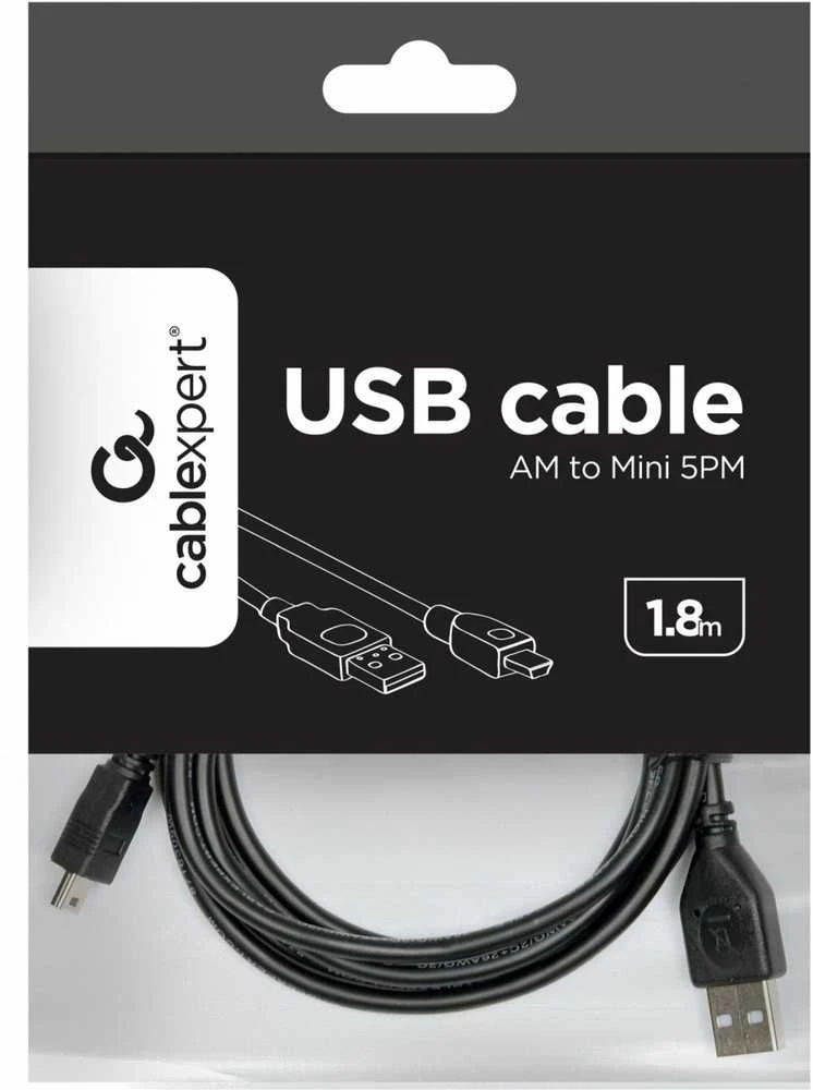 Gembird Cablexpert | CCP-USB2-AM5P-6 USB 2.0 A tipo kištukas MINI 5PM 6ft kabelis