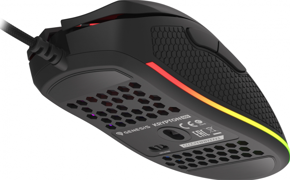 Genesis | Pelė žaidimams | Krypton 555 | su laidu | Optinė | Pelė žaidimams | USB 2.0 | Juodas | Yes
