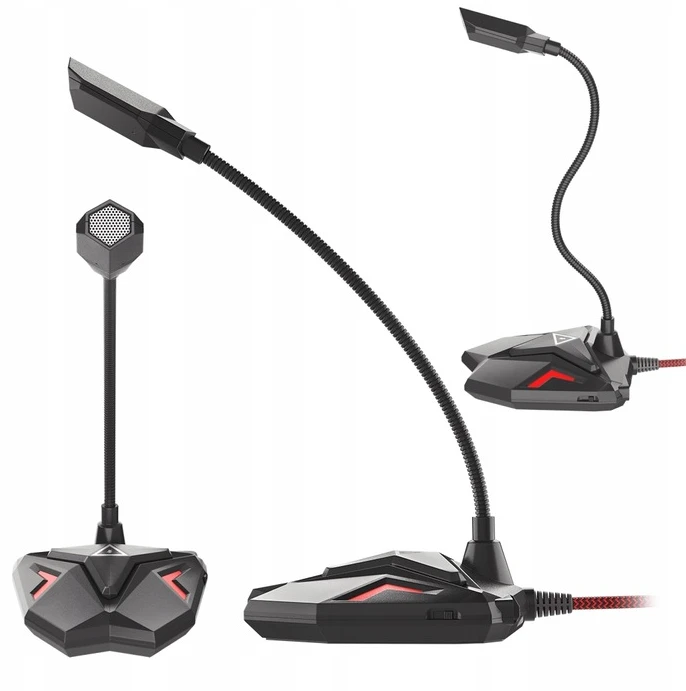 Natec Genesis | Gaming microphone | Radium 100 | Juodas ir raudona | USB 2.0