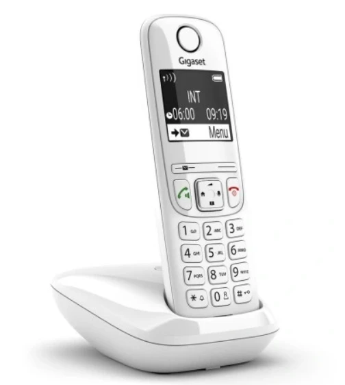 Belaidis telefonas - Gigaset AS690 14h Pokalbių Laikas 100 Telefonų Sąrašas Balta