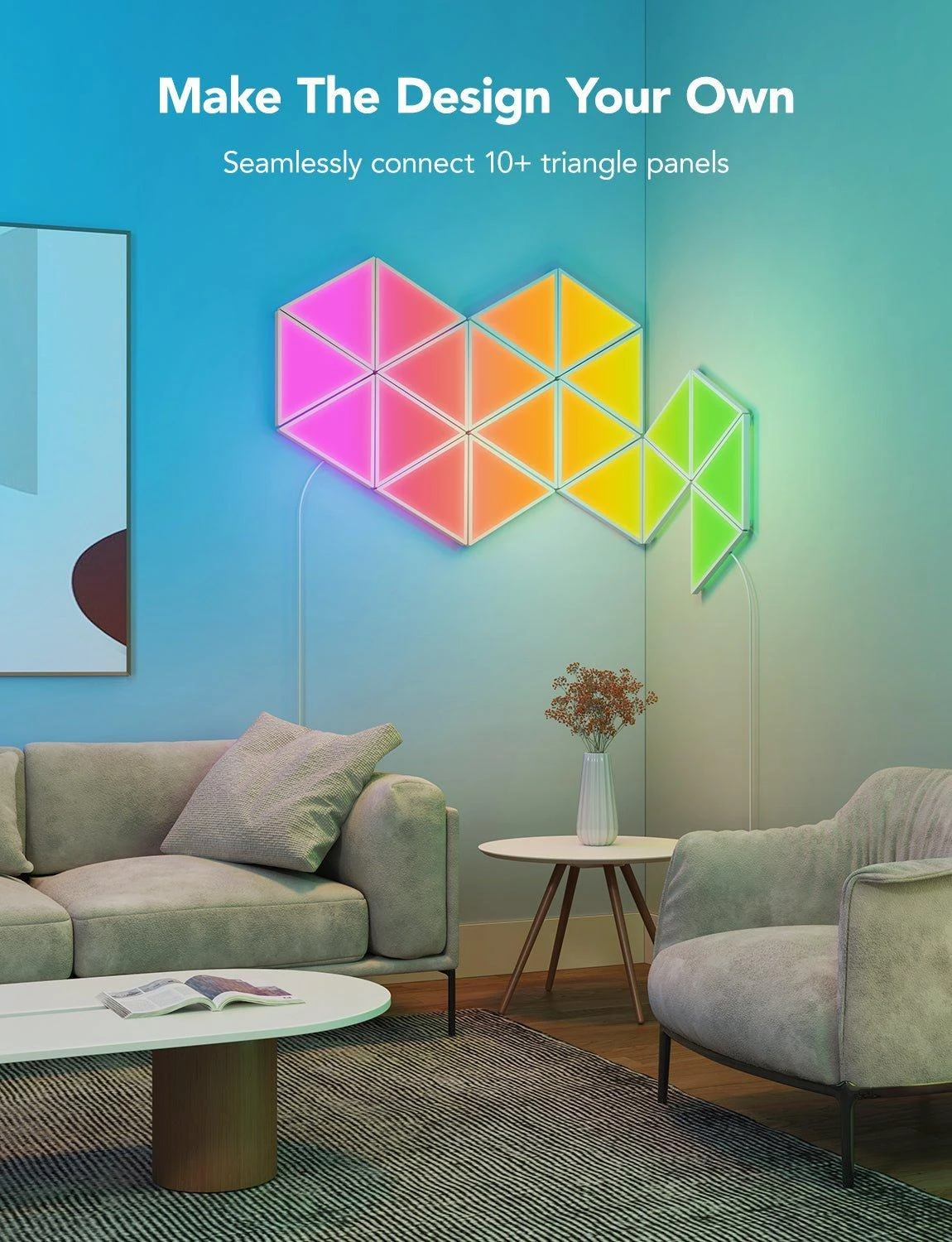 Ausinės Govee H6067 Glide Triangle | LED panelės | RGBIC