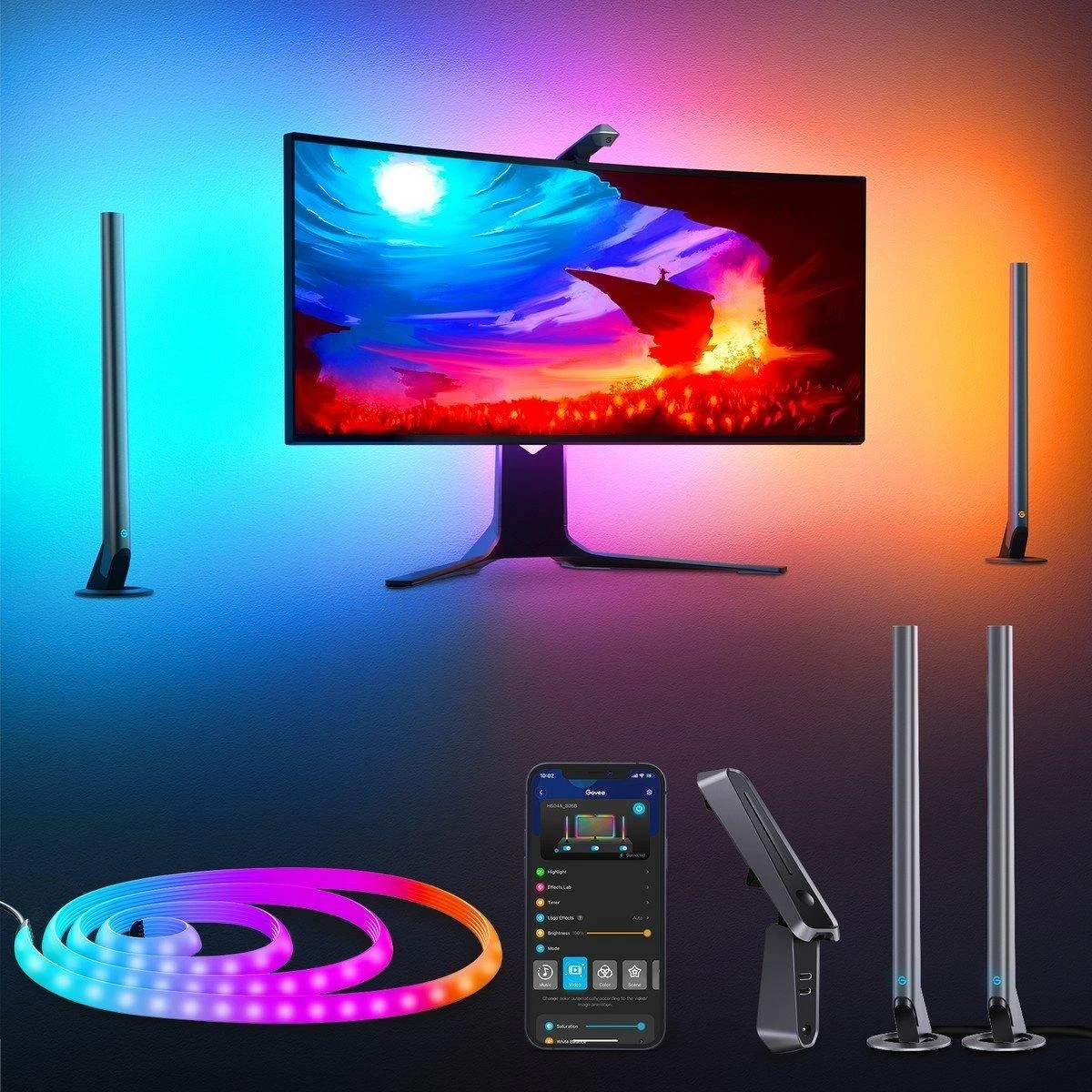 „Govee H604A Dreamview G1 Pro“ | „Lampy LED“ | RGBICWW, „Wi-Fi“, „Alexa“, „Google“