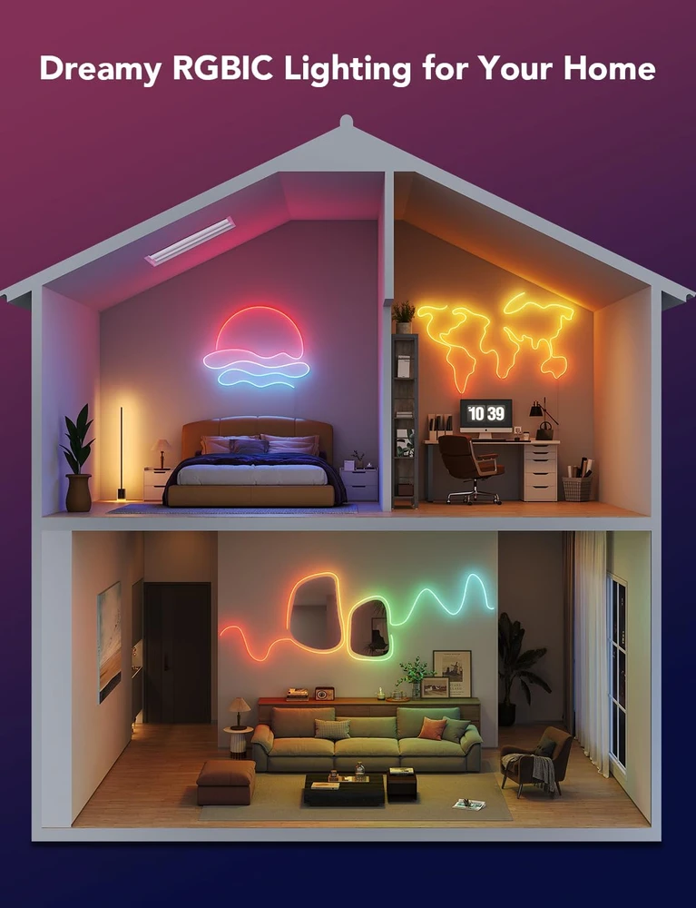 Govee H61D5 Neoniniai žibintai 2 5m | Oświetlenie LED | Matter, HomeKit, Google, Alexa, SmartThings