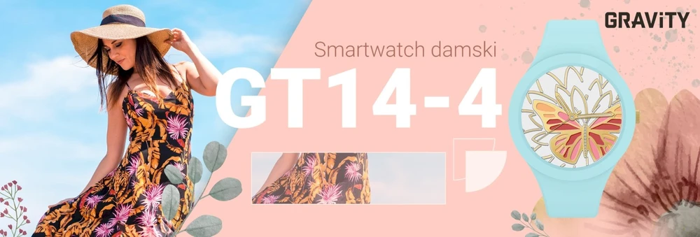 Išmanusis laikrodis DAMSKI GRAVITY GT14-4 - ROZMOWY BLUETOOTH, WŁASNE TARCZE (sg026d)