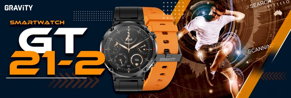 Išmanusis laikrodis MĘSKI GRAVITY GT21-2 - BLUETOOTH CALL, DODATKOWY PASEK (sg025b)