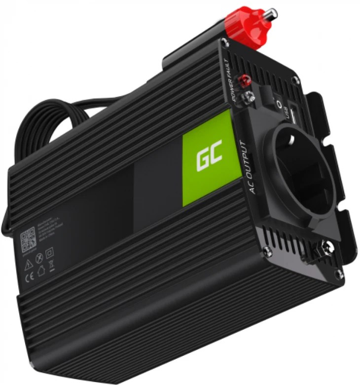 Green Cell Žalias Cell Auto įtampos keitiklis Žalias Cell ® 12V iki 230V, 300W / 600W Pilnas sinusoidinis