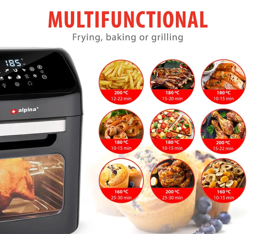 Karšto oro gruzdintuvė Alpina Oven, 12L