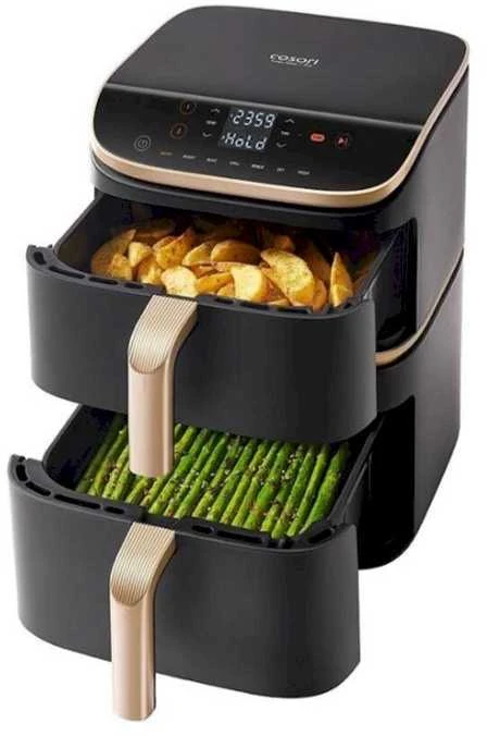 „Cosori Turbo Tower Pro Smart Single“ 10,8 l autonominė 2630 W karšto oro gruzdintuvė, Juodas, auksinė