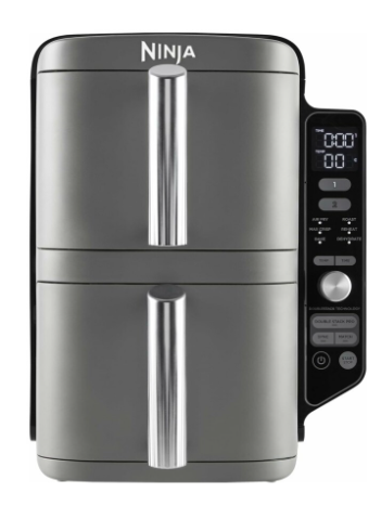 Karšto oro gruzdintuvė Ninja Double Stack XL, 2 lygių, 9,5 l, SL400EU, Tamsiai pilka