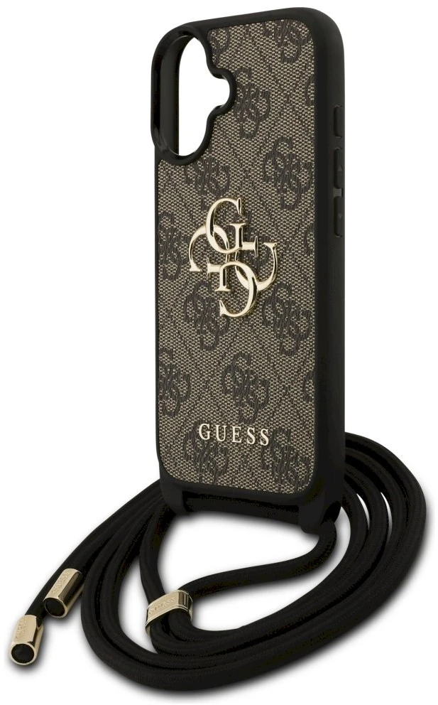Original dėklas GUESS 4G Big Logo Cord Stap Crossbody skirtas Apple iPhone 17 rudos spalvos